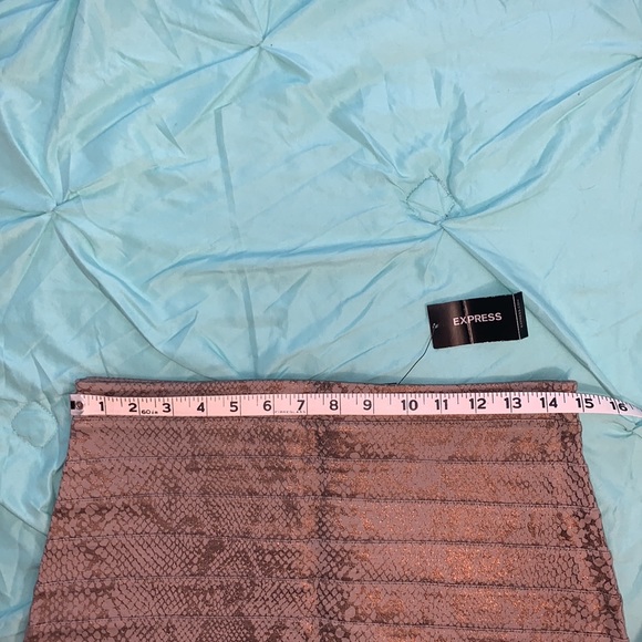 NWT Neutral Snake Skin Print Metalic Bodycon Skirt - Picture 5 of 13